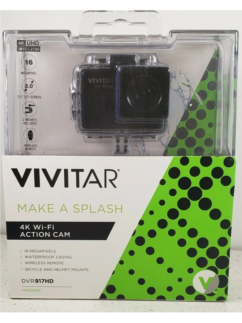 Vivitar DVR917HD 4K Wi-Fi Action Camera with Wireless Remote & Accessories